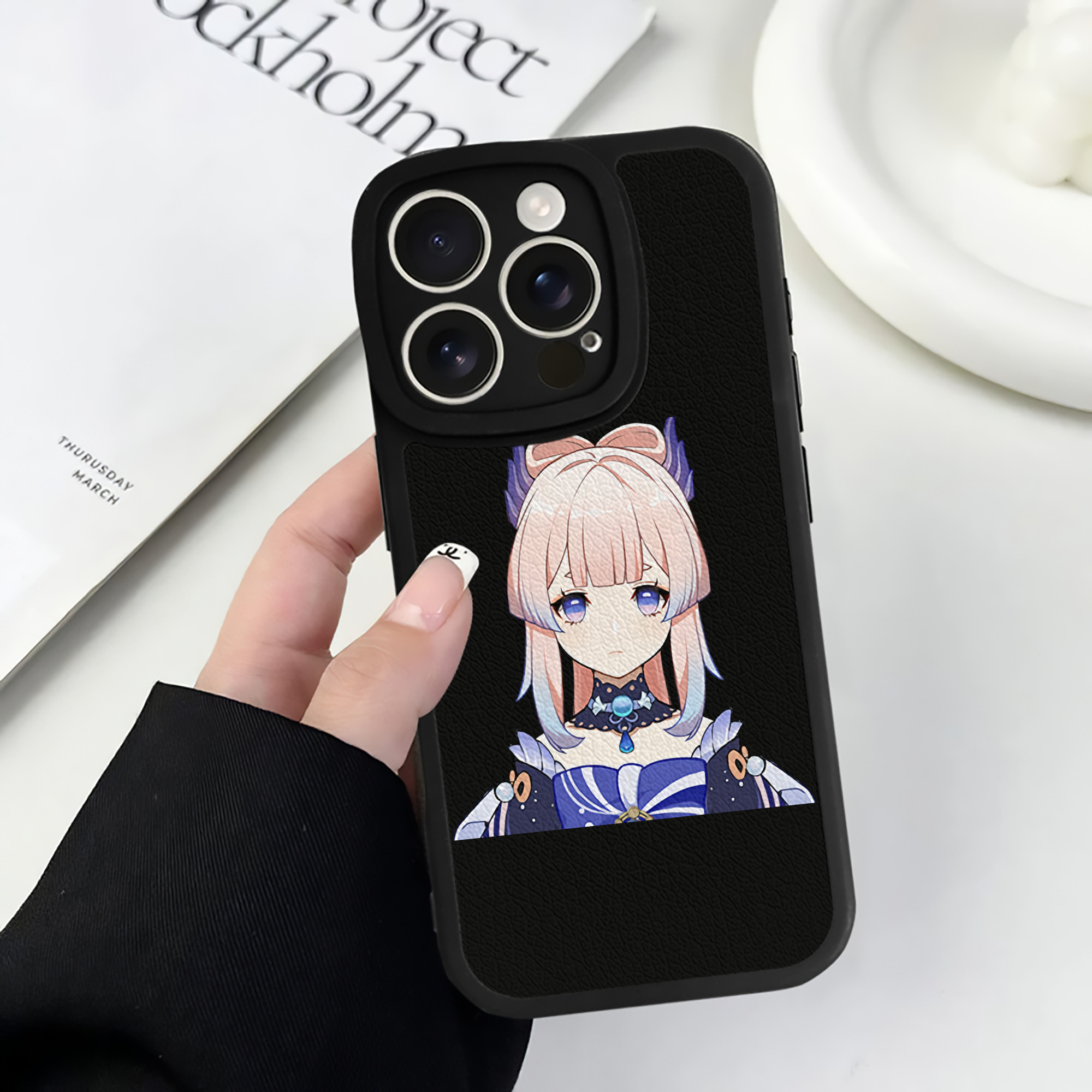 げんし神 珊瑚宮心海 サンゴノミヤ・ココミ genshin Sangonomiya Kokomi 【iPhone 16シリーズ対応】シリコンスマホケース（レザー調） 材質：シリコン